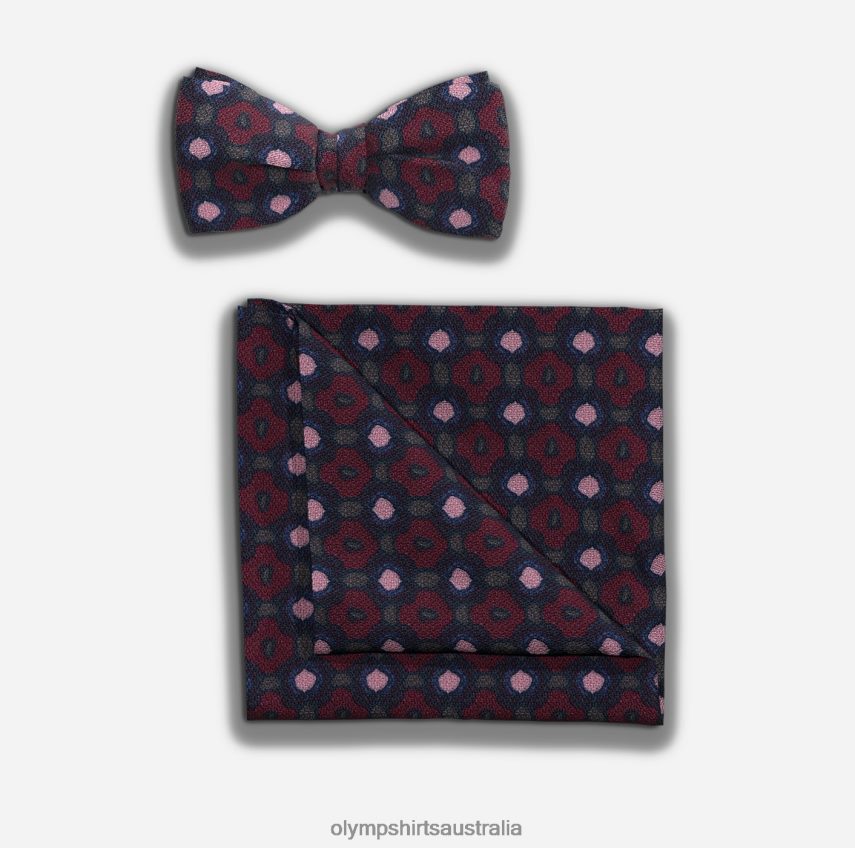 Accessories AU OLYMP Bow Tie / Pocket Square Set Dark Red T8882J2645