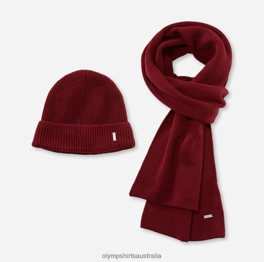 Accessories AU OLYMP Cap/Scarf Set Bordeaux T8882J2664