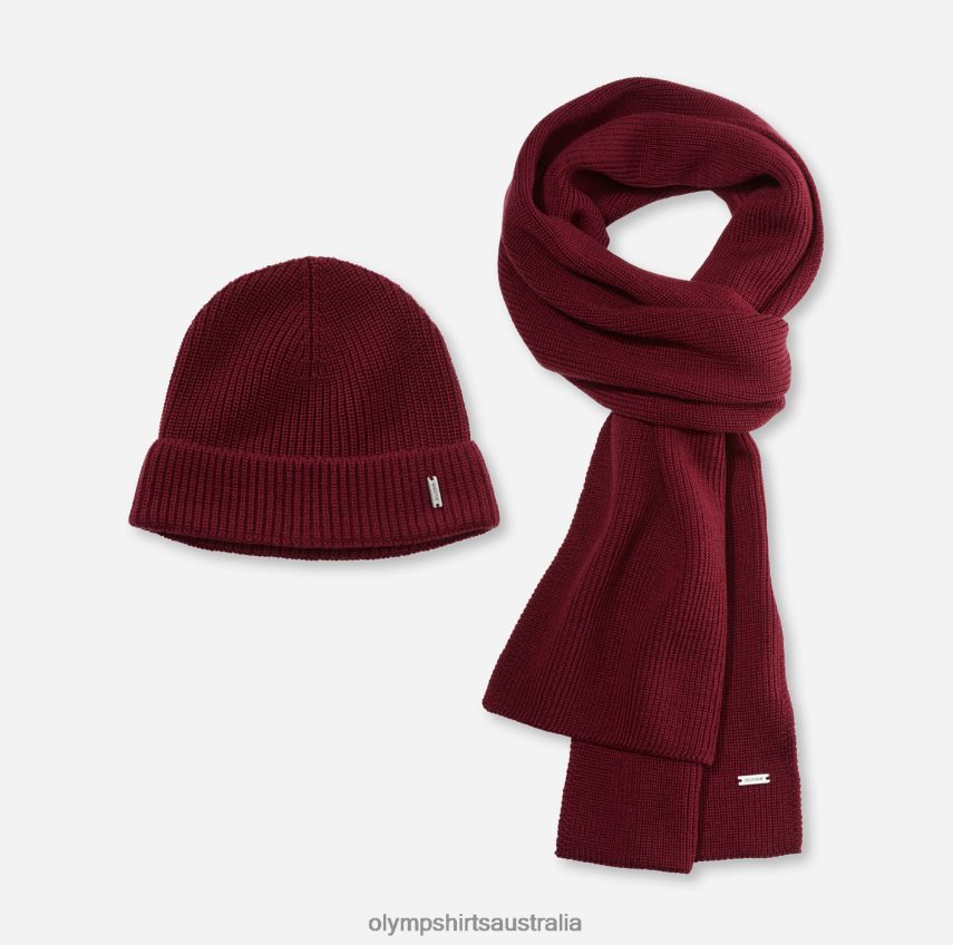 Accessories AU OLYMP Cap/Scarf Set Dark Red T8882J2663