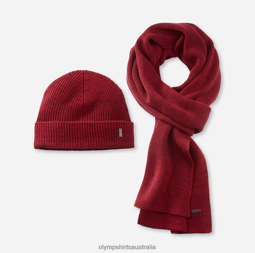 Accessories AU OLYMP Cap/Scarf Set Dark Red T8882J2667