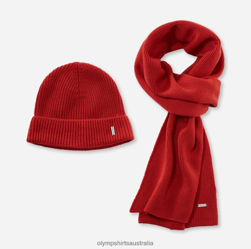 Accessories AU OLYMP Cap/Scarf Set Red Orange T8882J2666
