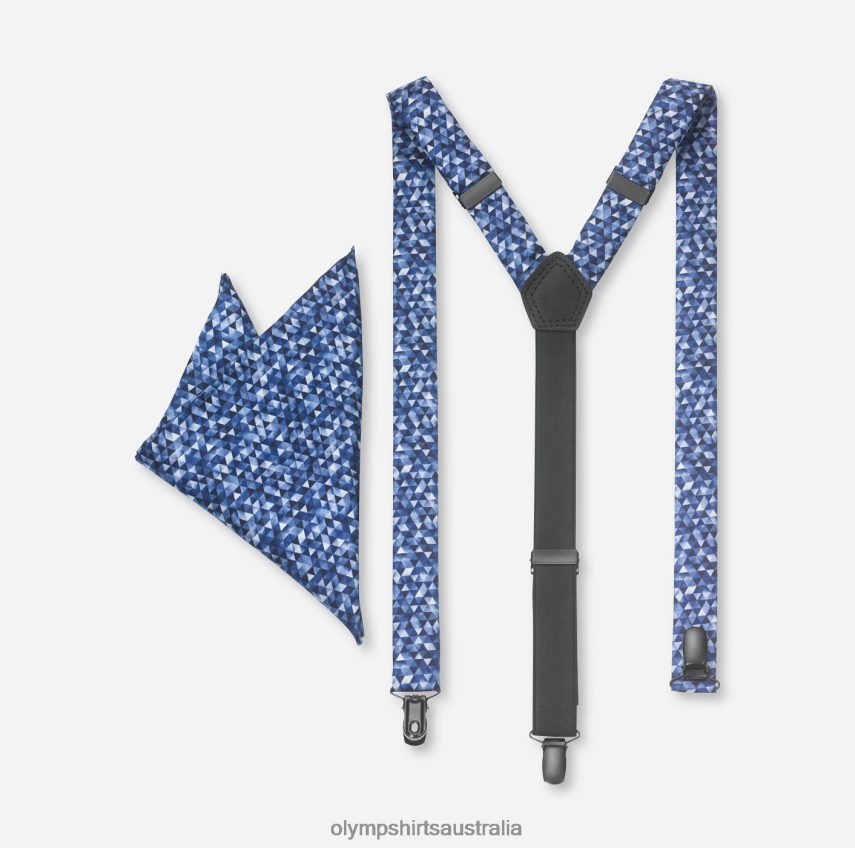 Accessories AU OLYMP Suspenders Set / Pocket Square Set Marine T8882J2660