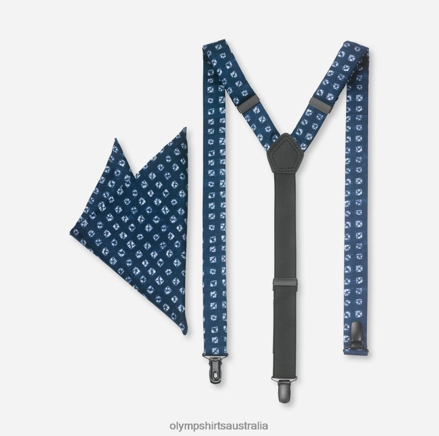 Accessories AU OLYMP Suspenders Set / Pocket Square Set Marine T8882J2661