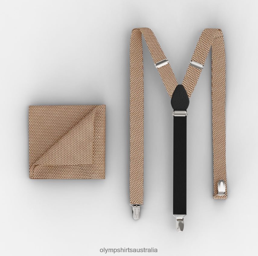 Accessories AU OLYMP Suspenders Set / Pocket Square Set Natural T8882J2635