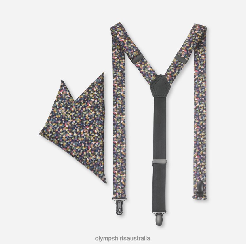 Accessories AU OLYMP Suspenders Set / Pocket Square Set Olive T8882J2651