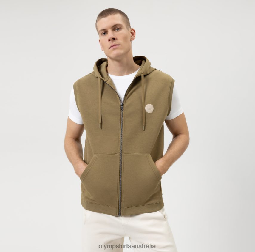 Clothing AU OLYMP Sweat Modern Fit, Vest, Khaki T8882J2184