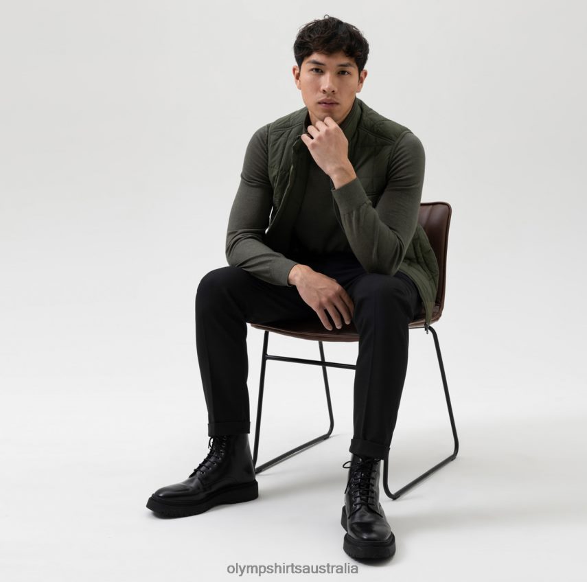 Clothing AU OLYMP Sweat Modern Fit, Vest, Olive T8882J2189