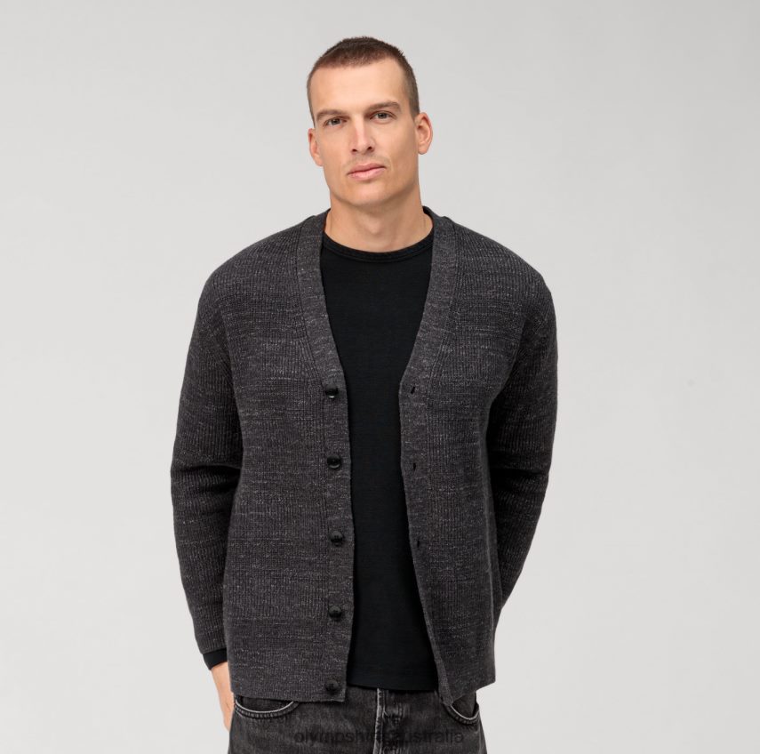 Clothing AU OLYMP Casual Knitwear Cardigan, Anthracite T8882J1932