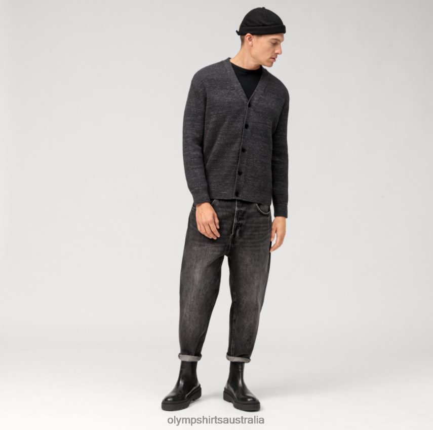 Clothing AU OLYMP Casual Knitwear Cardigan, Anthracite T8882J1932