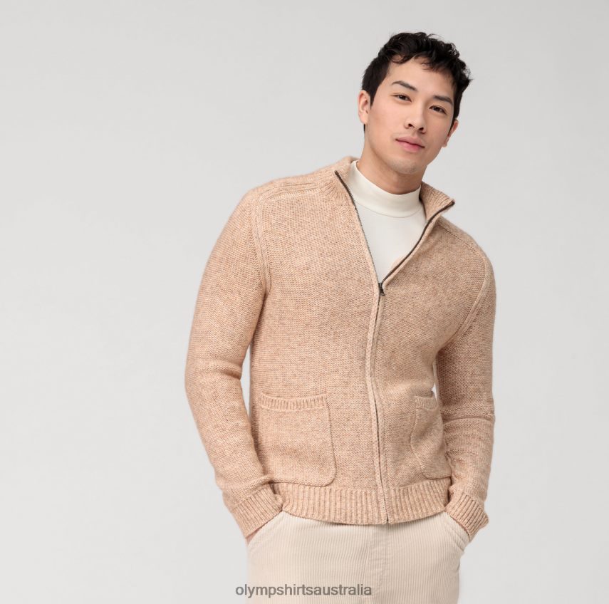 Clothing AU OLYMP Casual Knitwear Cardigan, Beige T8882J1937
