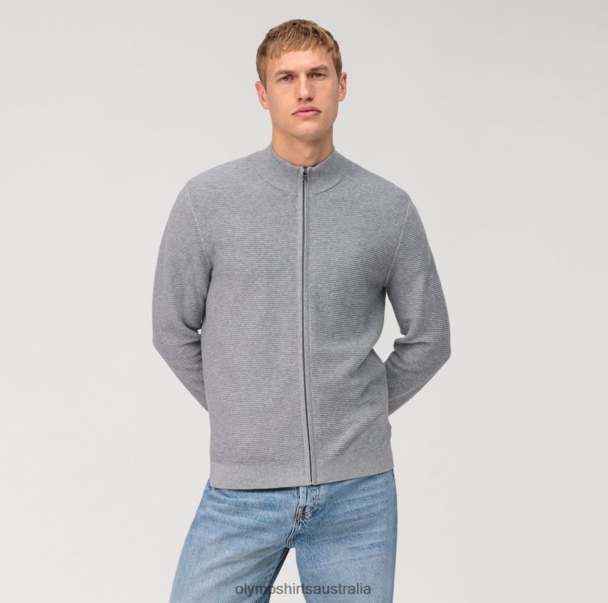 Clothing AU OLYMP Casual Knitwear Cardigan, Grey T8882J1933