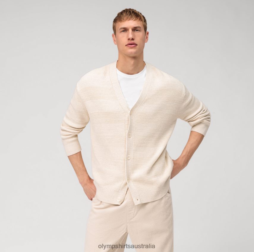 Clothing AU OLYMP Casual Knitwear Cardigan, Off White T8882J1931