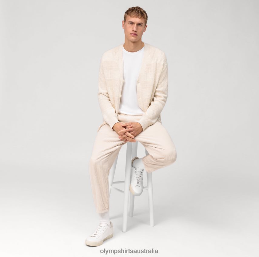 Clothing AU OLYMP Casual Knitwear Cardigan, Off White T8882J1931