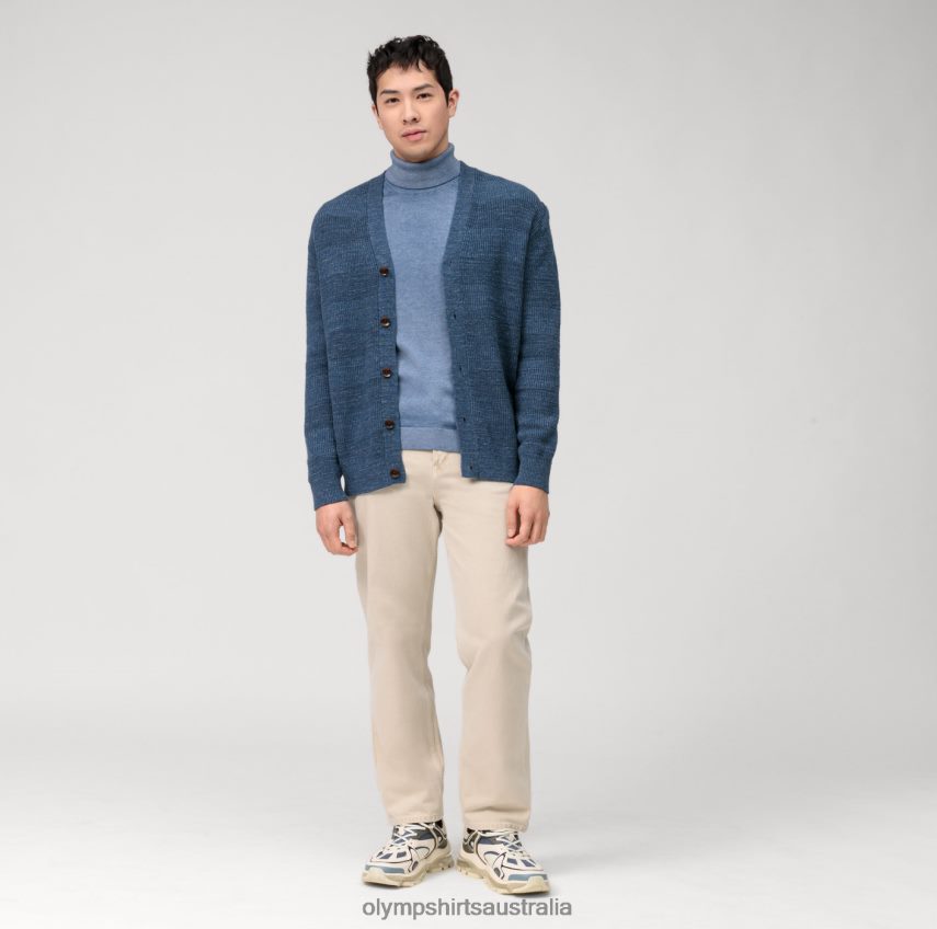 Clothing AU OLYMP Casual Knitwear Cardigan, Smoke Blue T8882J1934