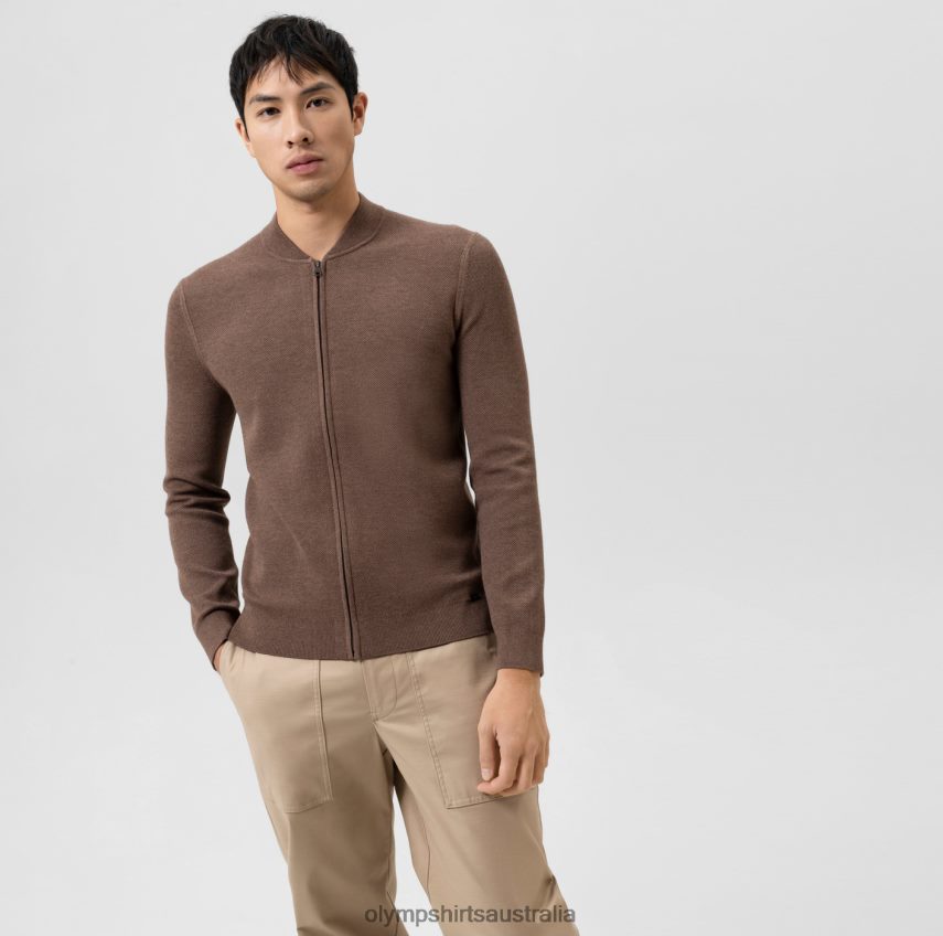 Clothing AU OLYMP Level Five Knitwear Body Fit, Cardigan, Brown T8882J1938