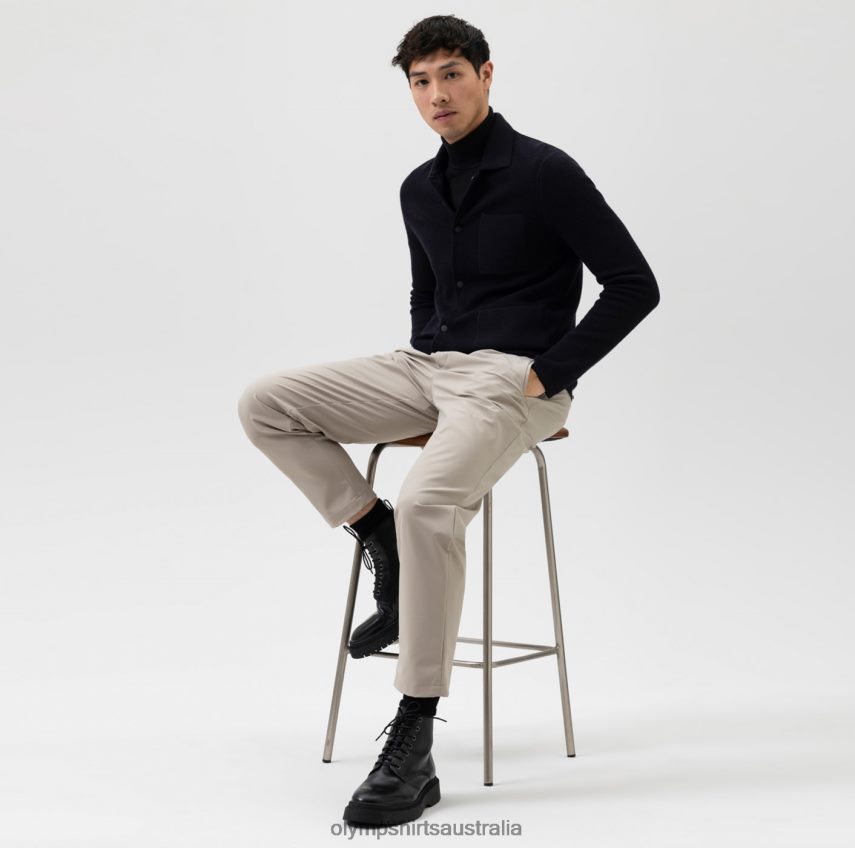 Clothing AU OLYMP Level Five Knitwear Body Fit, Jacket Polo Collar, Marine T8882J1944