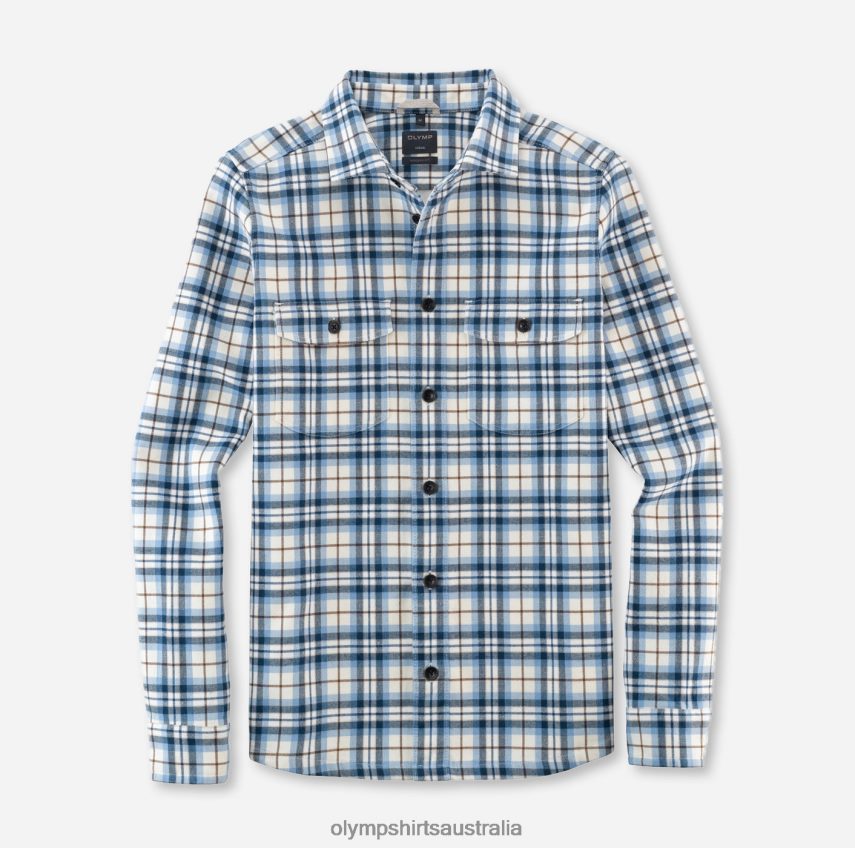 Clothing AU OLYMP Casual Overshirt, Casual Shirt, Kent, Bleu T8882J1970