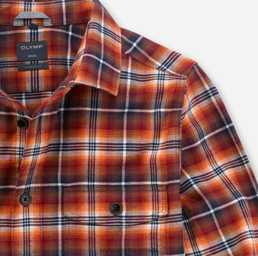 Clothing AU OLYMP Casual Overshirt, Casual Shirt, Kent, Caramel T8882J1987