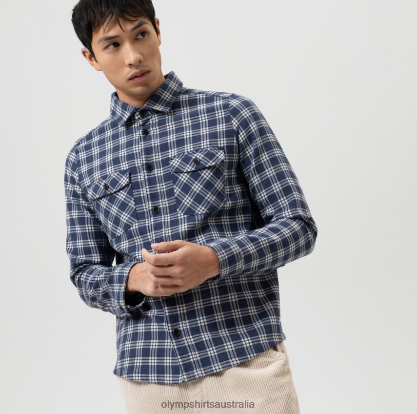 Clothing AU OLYMP Casual Overshirt, Casual Shirt, Kent, Marine T8882J1955