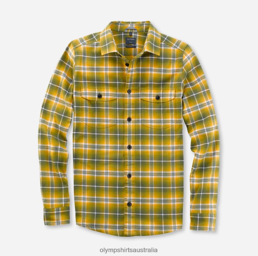 Clothing AU OLYMP Casual Overshirt, Casual Shirt, Kent, Olive T8882J1986