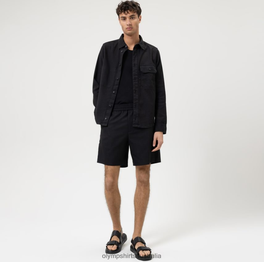 Clothing AU OLYMP Level Five Smart Casual Overshirt, Casual Shirt, Black T8882J1958