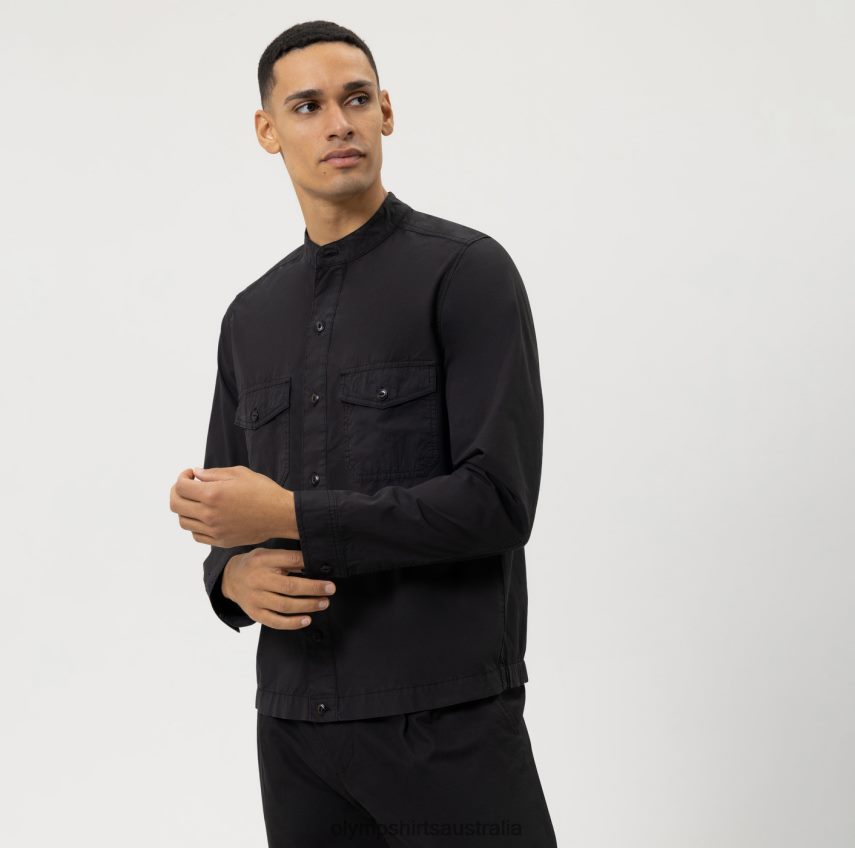 Clothing AU OLYMP Level Five Smart Casual Overshirt, Casual Shirt, Black T8882J1965