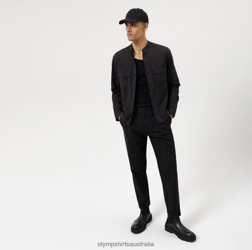 Clothing AU OLYMP Level Five Smart Casual Overshirt, Casual Shirt, Black T8882J1965