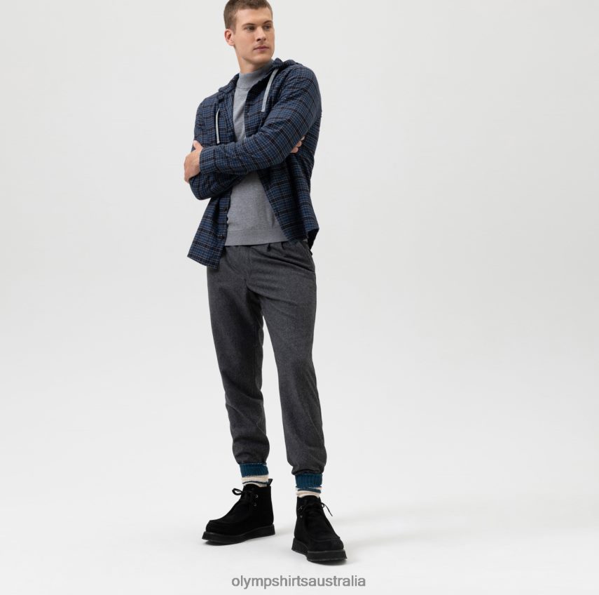 Clothing AU OLYMP Level Five Smart Casual Overshirt, Casual Shirt, Hood, Marine T8882J1966