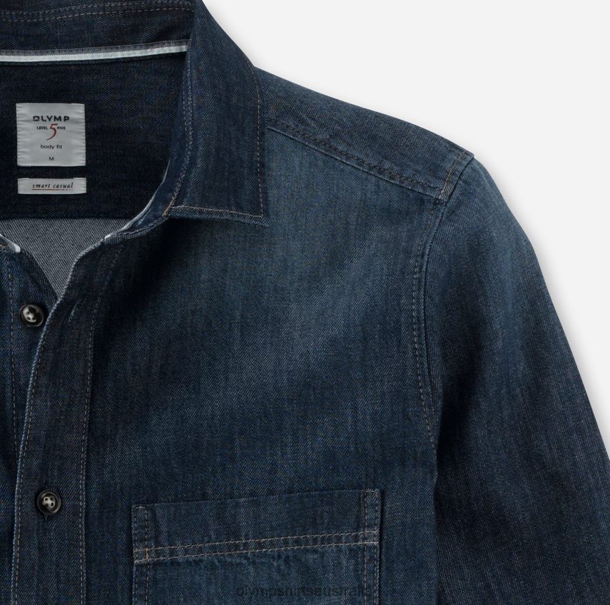 Clothing AU OLYMP Level Five Smart Casual Overshirt, Casual Shirt, Kent, Marine T8882J1983