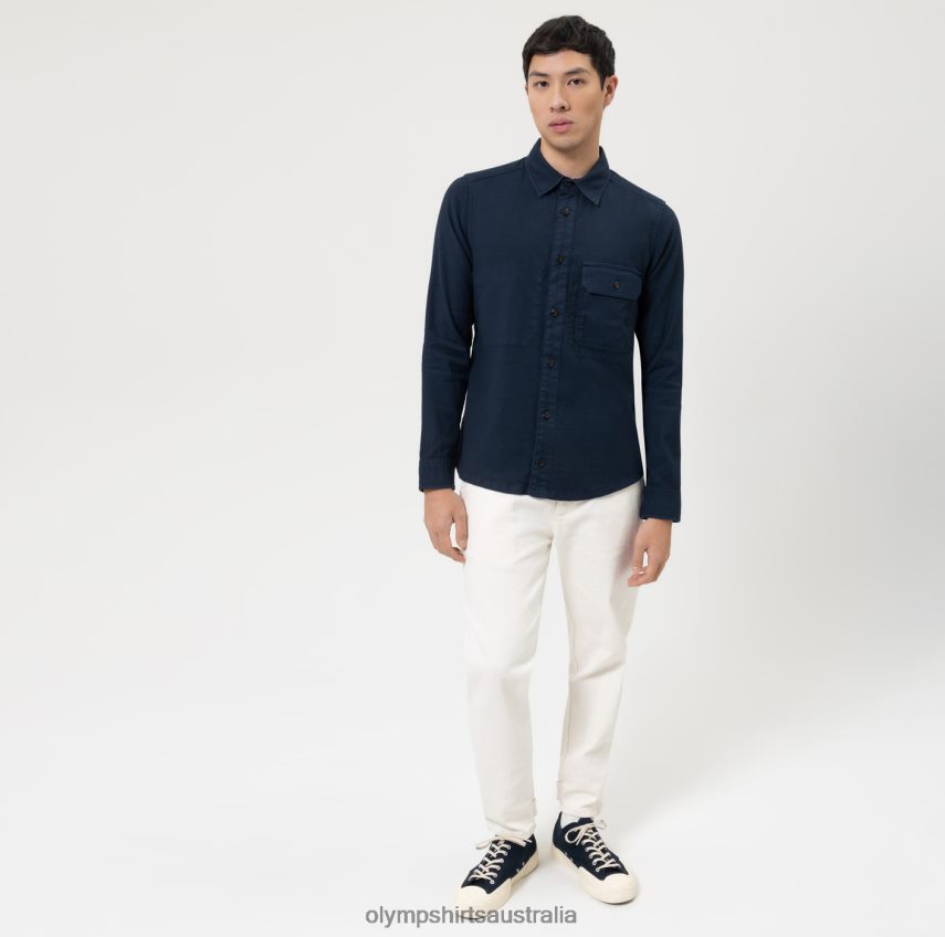 Clothing AU OLYMP Level Five Smart Casual Overshirt, Casual Shirt, Marine T8882J1957