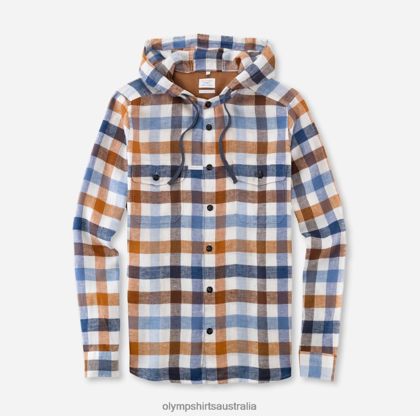 Clothing AU OLYMP Level Five Smart Casual Overshirt, Casual Shirt, Stand-Up Collar, Marine T8882J1977