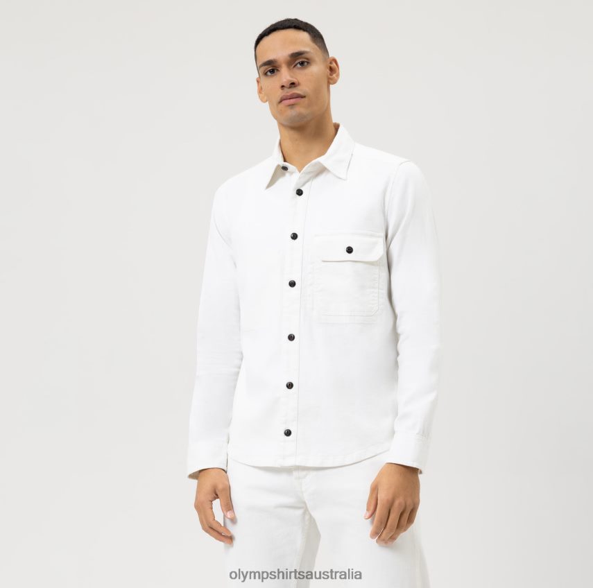 Clothing AU OLYMP Level Five Smart Casual Overshirt, Casual Shirt, White T8882J1949