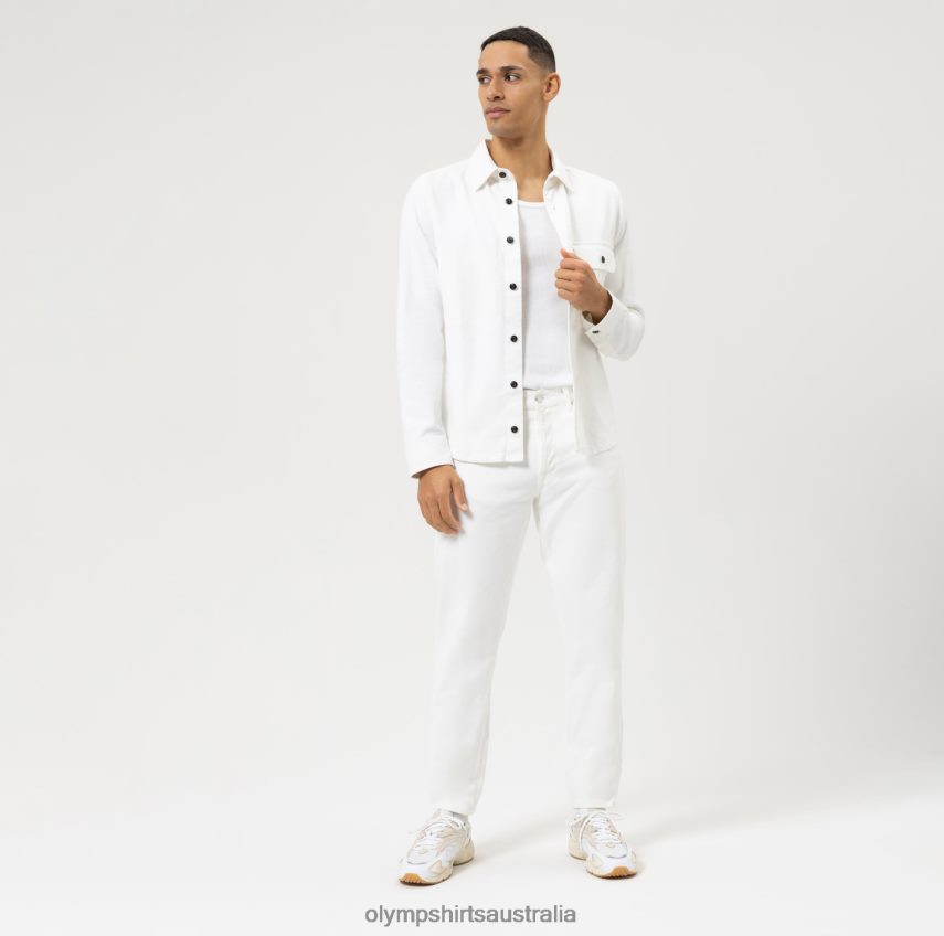Clothing AU OLYMP Level Five Smart Casual Overshirt, Casual Shirt, White T8882J1949