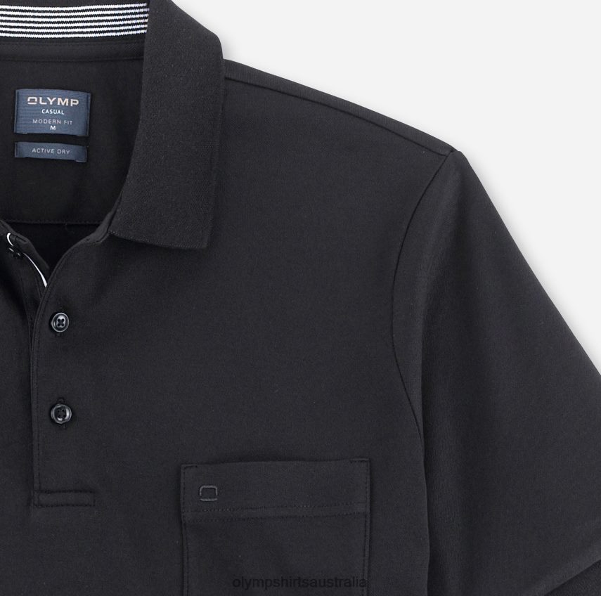 Clothing AU OLYMP Casual Modern Fit, Polo, Black T8882J2074