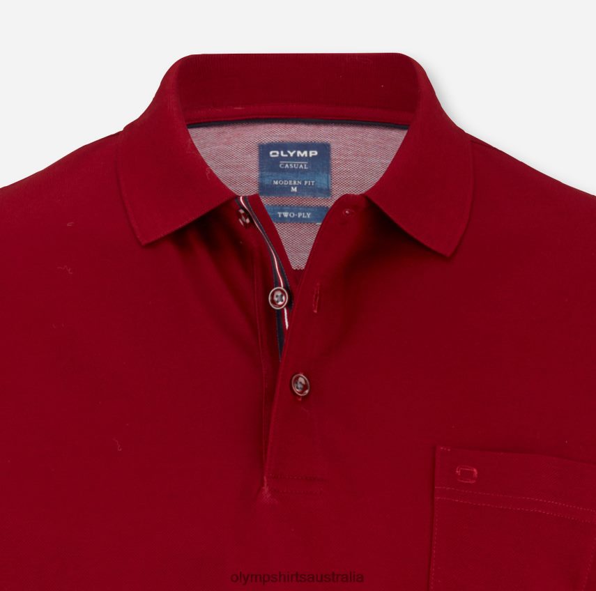 Clothing AU OLYMP Casual Modern Fit, Polo, Dark Red T8882J2071