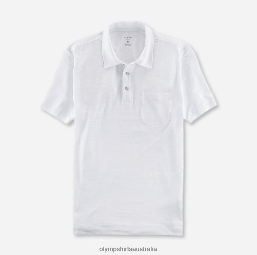 Clothing AU OLYMP Casual Modern Fit, Polo, Off White T8882J2130