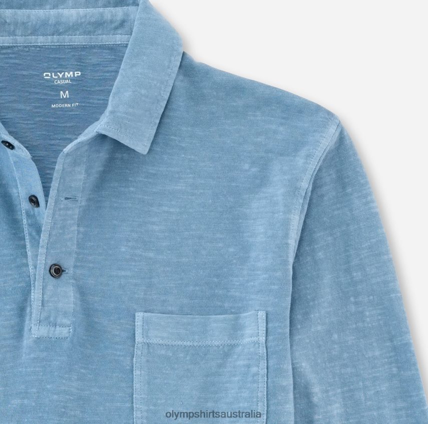 Clothing AU OLYMP Casual Modern Fit, Polo, Smoke Blue T8882J2132