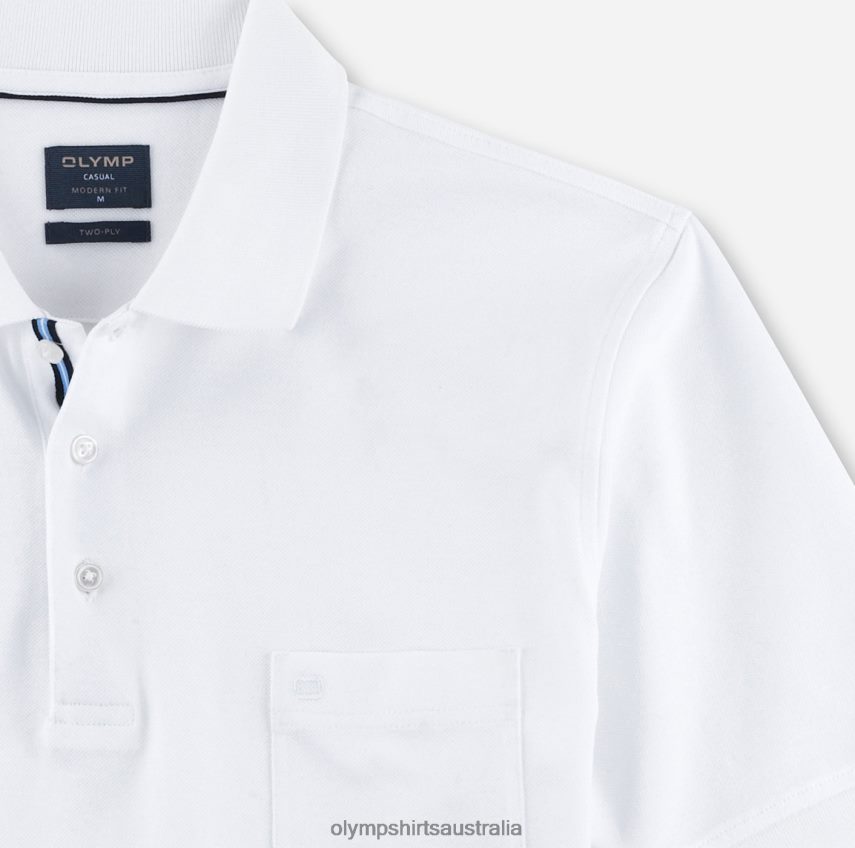 Clothing AU OLYMP Casual Modern Fit, Polo, White T8882J2169