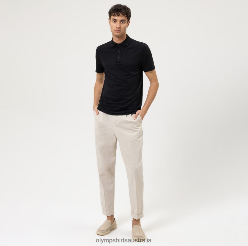 Clothing AU OLYMP Level Five Casual Body Fit, Polo, Black T8882J2135