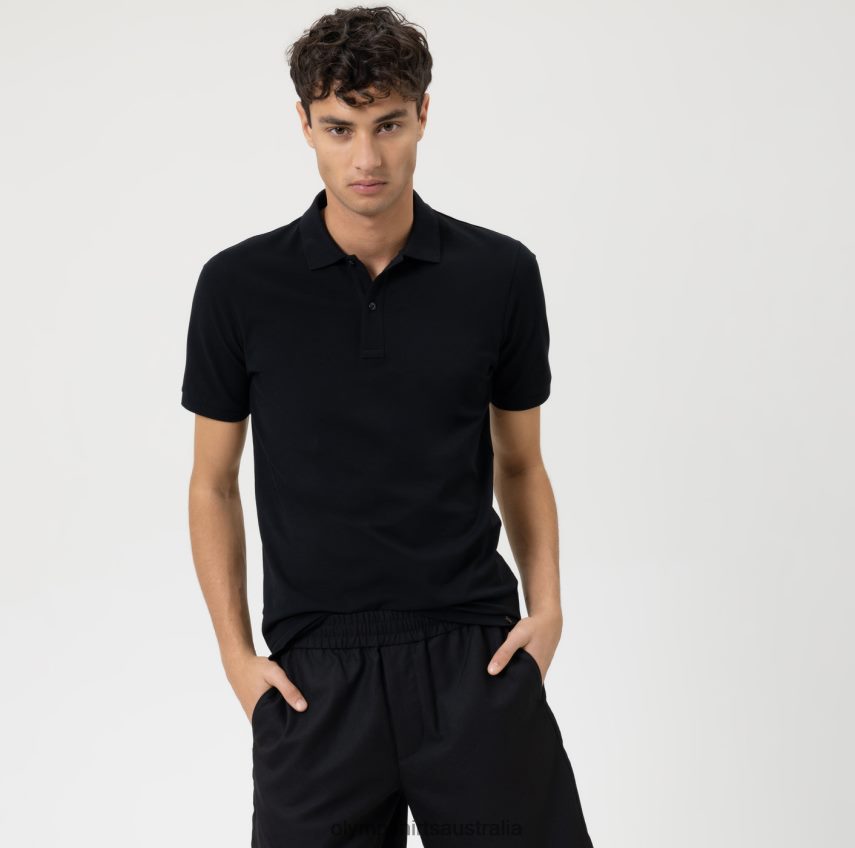 Clothing AU OLYMP Level Five Casual Body Fit, Polo, Black T8882J2164