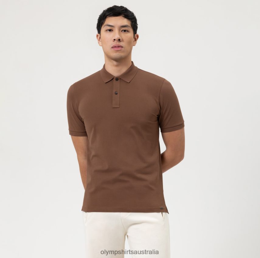 Clothing AU OLYMP Level Five Casual Body Fit, Polo, Brown T8882J2099