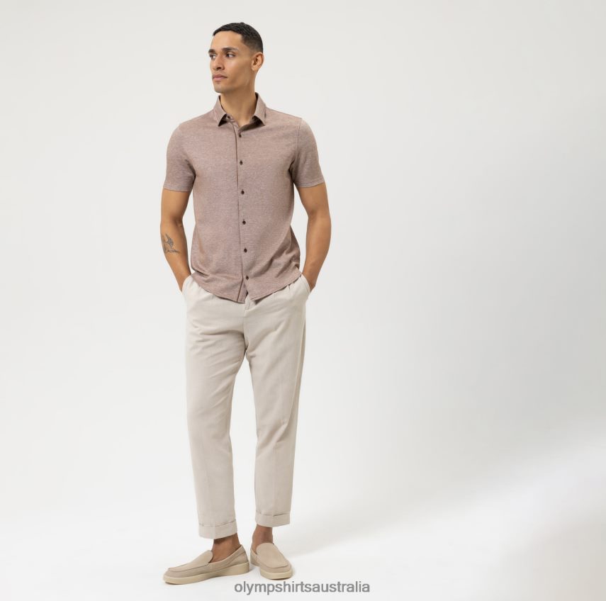 Clothing AU OLYMP Level Five Casual Body Fit, Polo, Brown T8882J2144