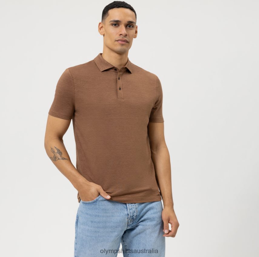 Clothing AU OLYMP Level Five Casual Body Fit, Polo, Brown T8882J2161