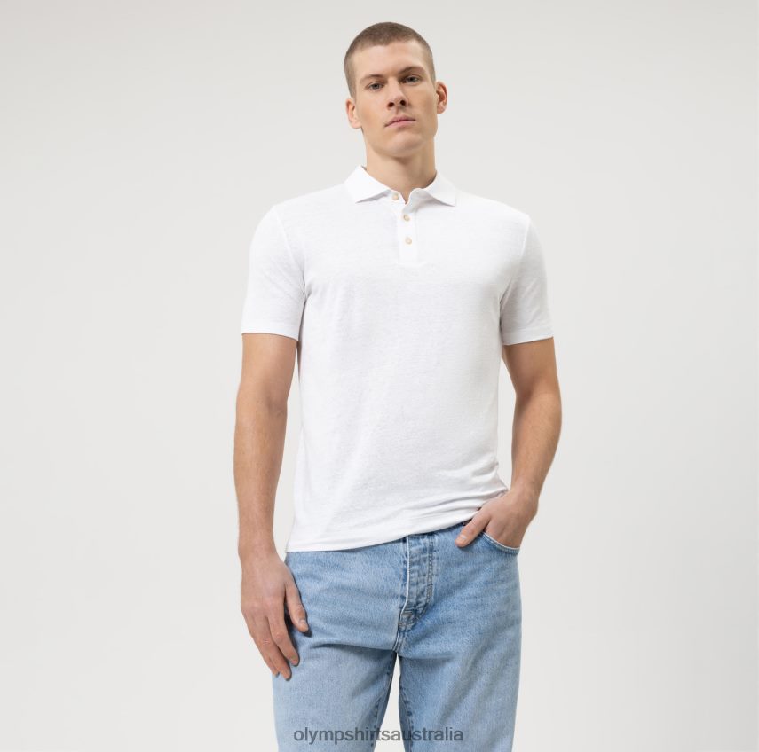 Clothing AU OLYMP Level Five Casual Body Fit, Polo, Off White T8882J2148