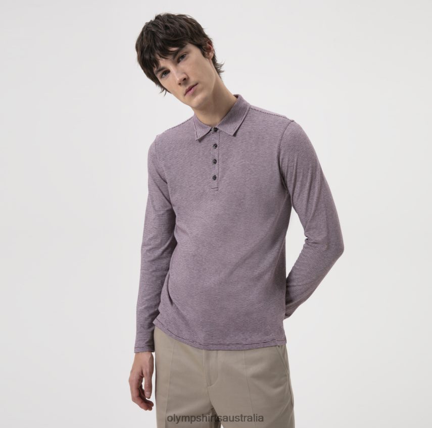 Clothing AU OLYMP Level Five Casual Body Fit, Polo, Plum T8882J2182