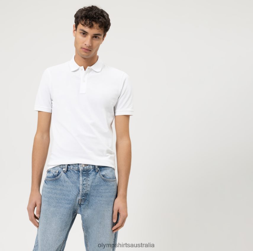 Clothing AU OLYMP Level Five Casual Body Fit, Polo, White T8882J2166
