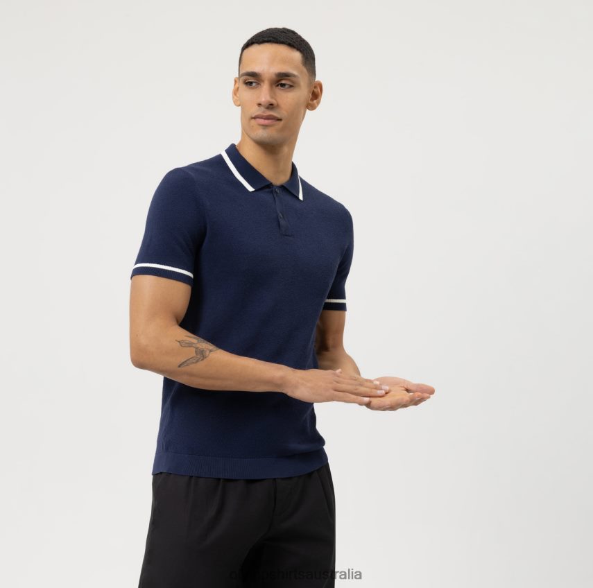 Clothing AU OLYMP Level Five Knitwear Body Fit, Polo, Marine T8882J2155