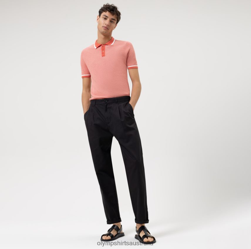 Clothing AU OLYMP Level Five Knitwear Body Fit, Polo, Red T8882J2103