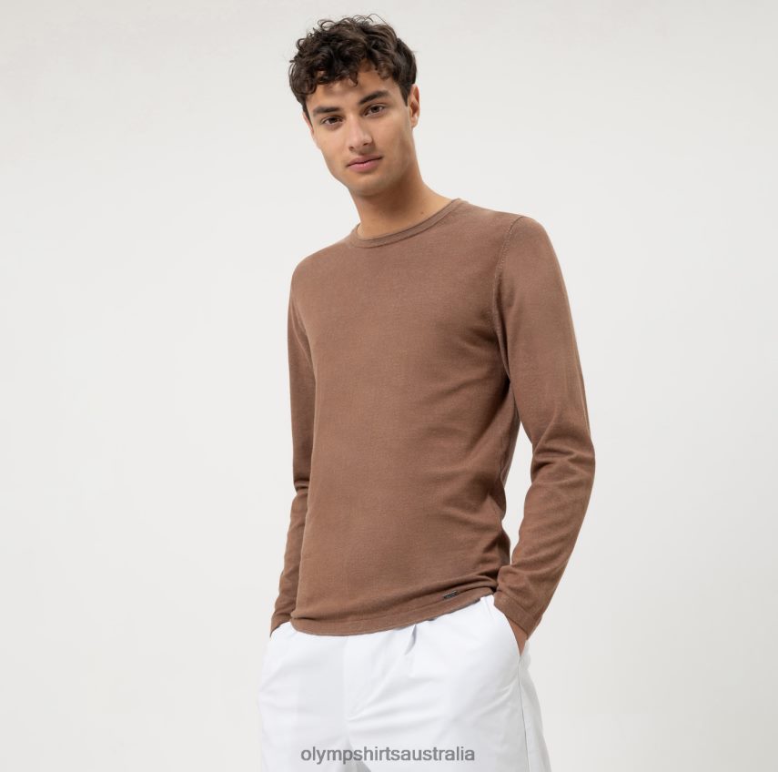 Clothing AU OLYMP Casual Knitwear Pullover, Brown T8882J1777