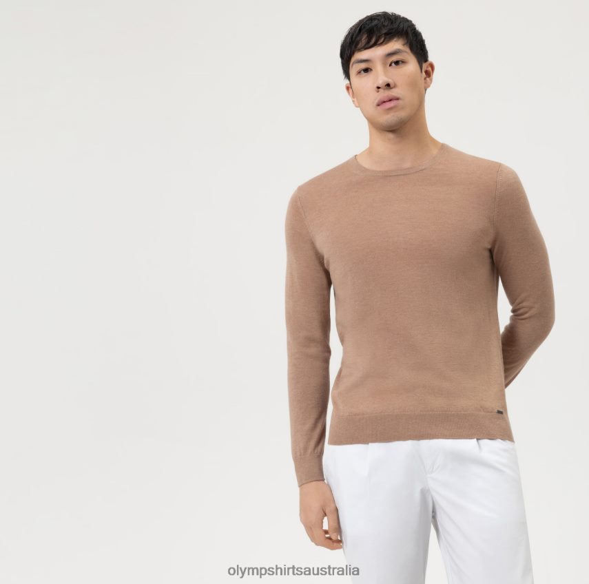 Clothing AU OLYMP Casual Knitwear Pullover, Camel T8882J1861